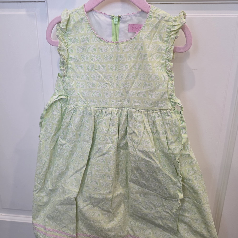 Lilly Pulitzer Light Green Dress with Butterfly Pattern - Size 4